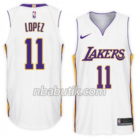 NBA Mænd Trøje Los Angeles Lakers Brook Lopez 11 Nike 2017-18 Hvid Swingman NBA Mænd Trøje Los Angeles Lakers Brook Lopez 11 Nike 2017-18 Hvid Swingman
